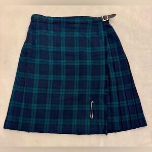 VTG! Aston Tartan Wool Kilted Skirt - 100% New Wool Made in Scotland, sz 6-8